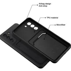 Samsung Galaxy S21 FE - Silikonhülle mit Kartenfach & Kameraschutz