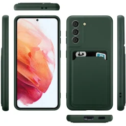 Samsung Galaxy S21 FE - Silikonhülle mit Kartenfach & Kameraschutz