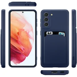 Samsung Galaxy S21 FE - Silikonhülle mit Kartenfach & Kameraschutz