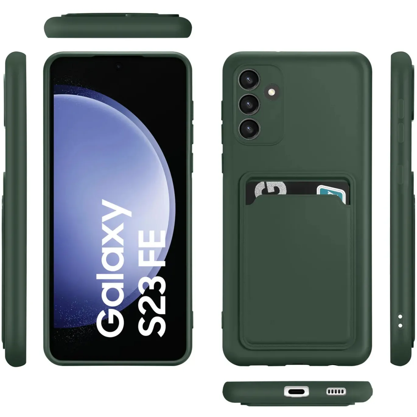 Samsung Galaxy S23 FE - Silikonhülle mit Kartenfach & Kameraschutz