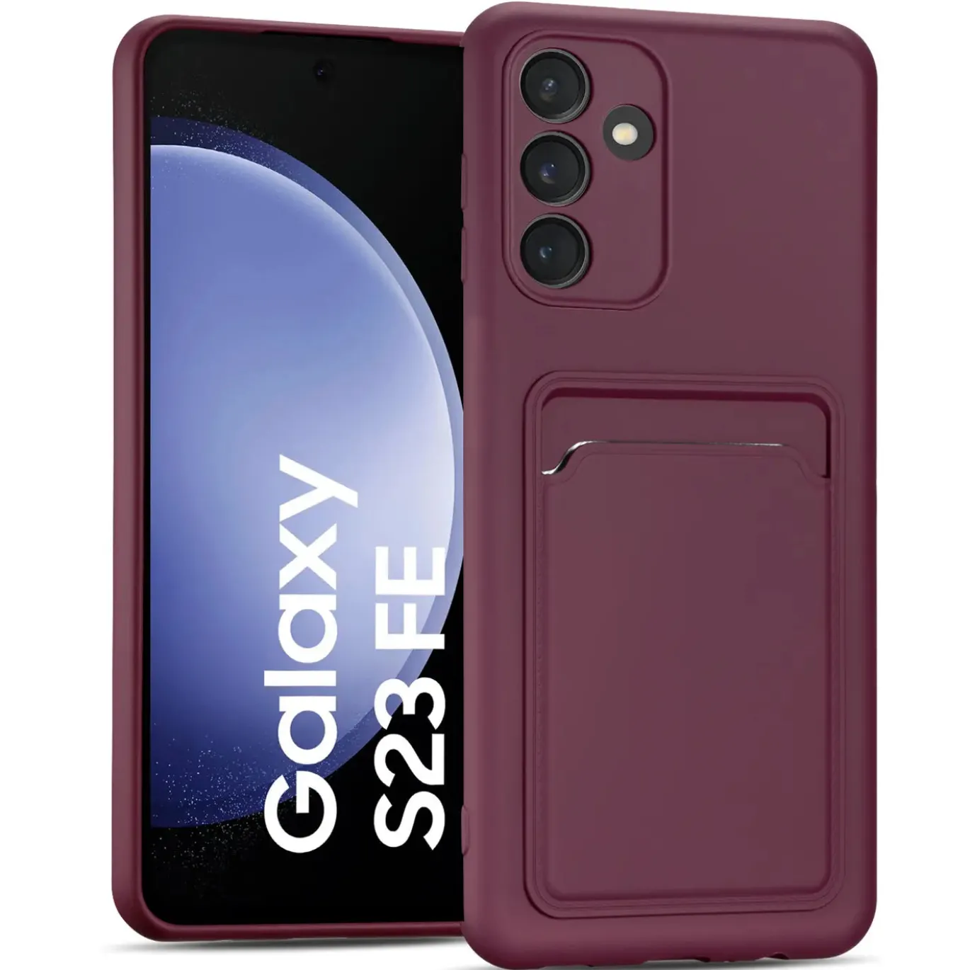Samsung Galaxy S23 FE - Silikonhülle mit Kartenfach & Kameraschutz