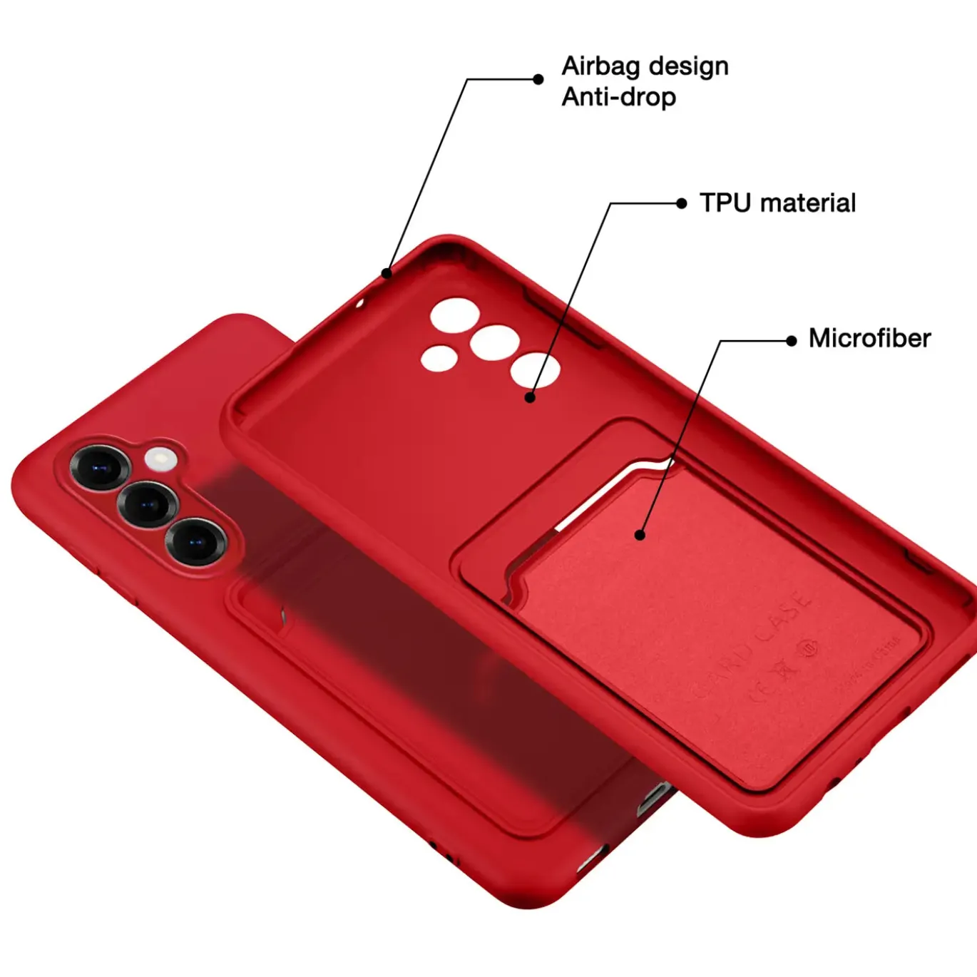 Samsung Galaxy S24 FE - Silikonhülle mit Kartenfach & Kameraschutz