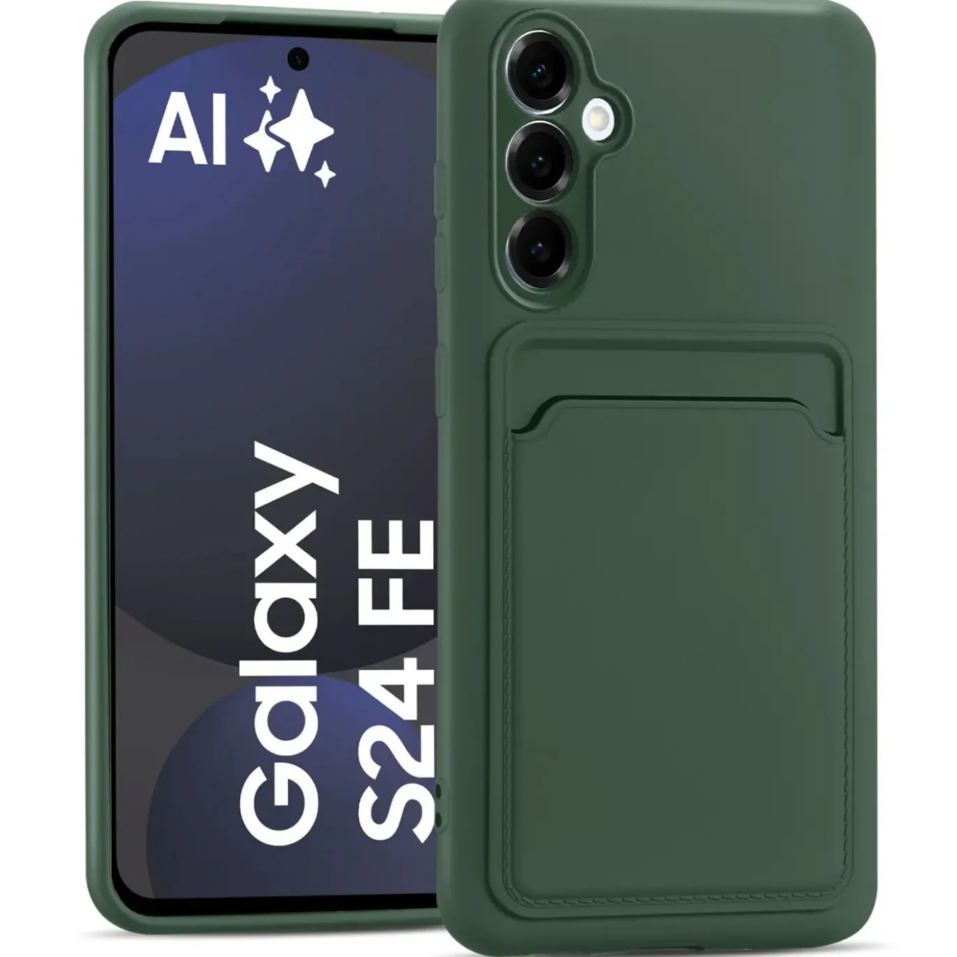 Samsung Galaxy S24 FE - Silikonhülle mit Kartenfach & Kameraschutz