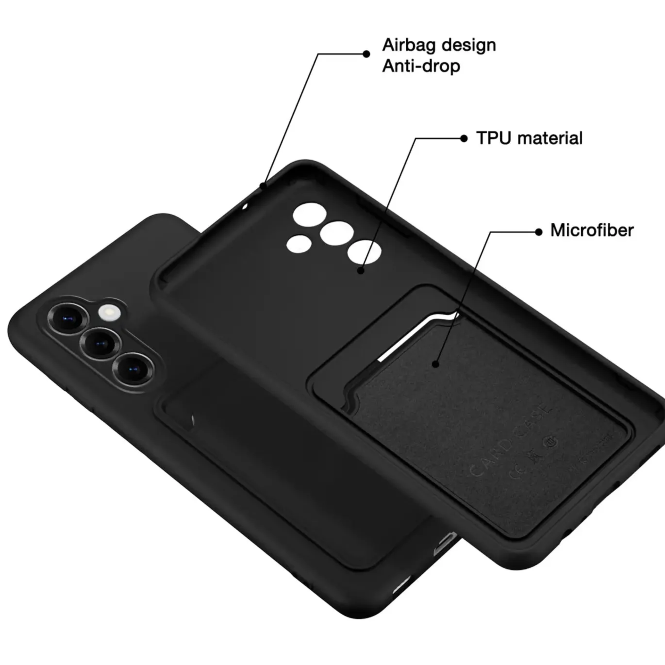 Samsung Galaxy S24 FE - Silikonhülle mit Kartenfach & Kameraschutz