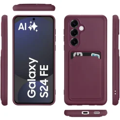 Samsung Galaxy S24 FE - Silikonhülle mit Kartenfach & Kameraschutz