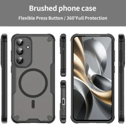Samsung Galaxy S25 FE - Stoßfestes MagSafe Case in Schwarz mit halbtransparenter Rückseite