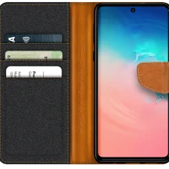 Samsung Galaxy S10 Lite - Jeanslook Klapphülle mit Kartenfach