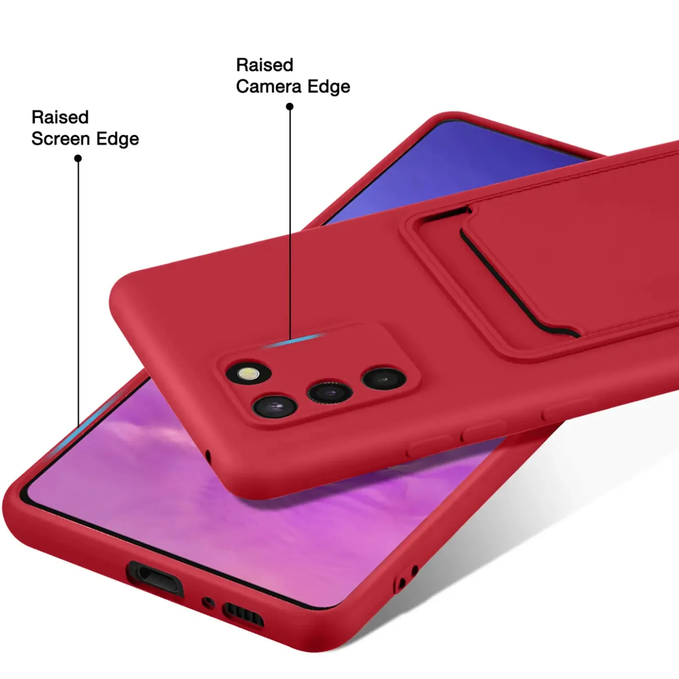 Samsung Galaxy S10 Lite - Silikonhülle mit Kartenfach & Kameraschutz
