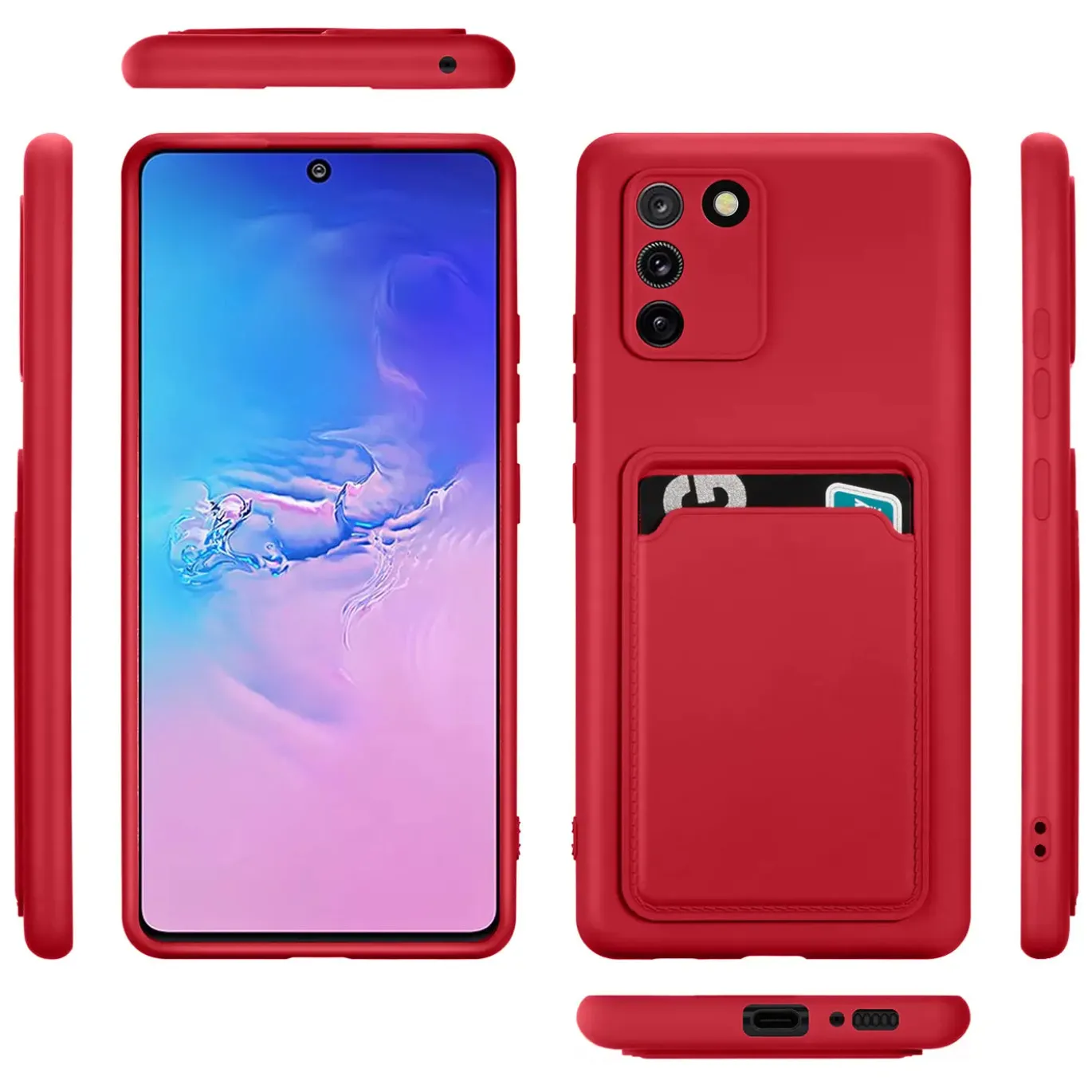 Samsung Galaxy S10 Lite - Silikonhülle mit Kartenfach & Kameraschutz