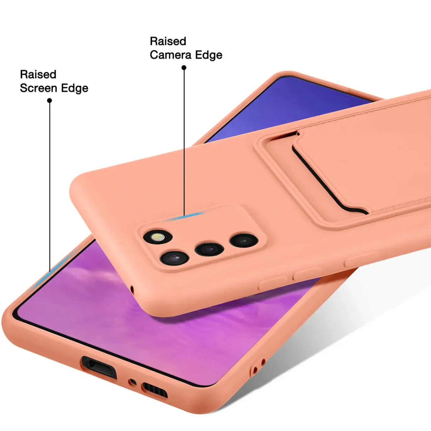Samsung Galaxy S10 Lite - Silikonhülle mit Kartenfach & Kameraschutz