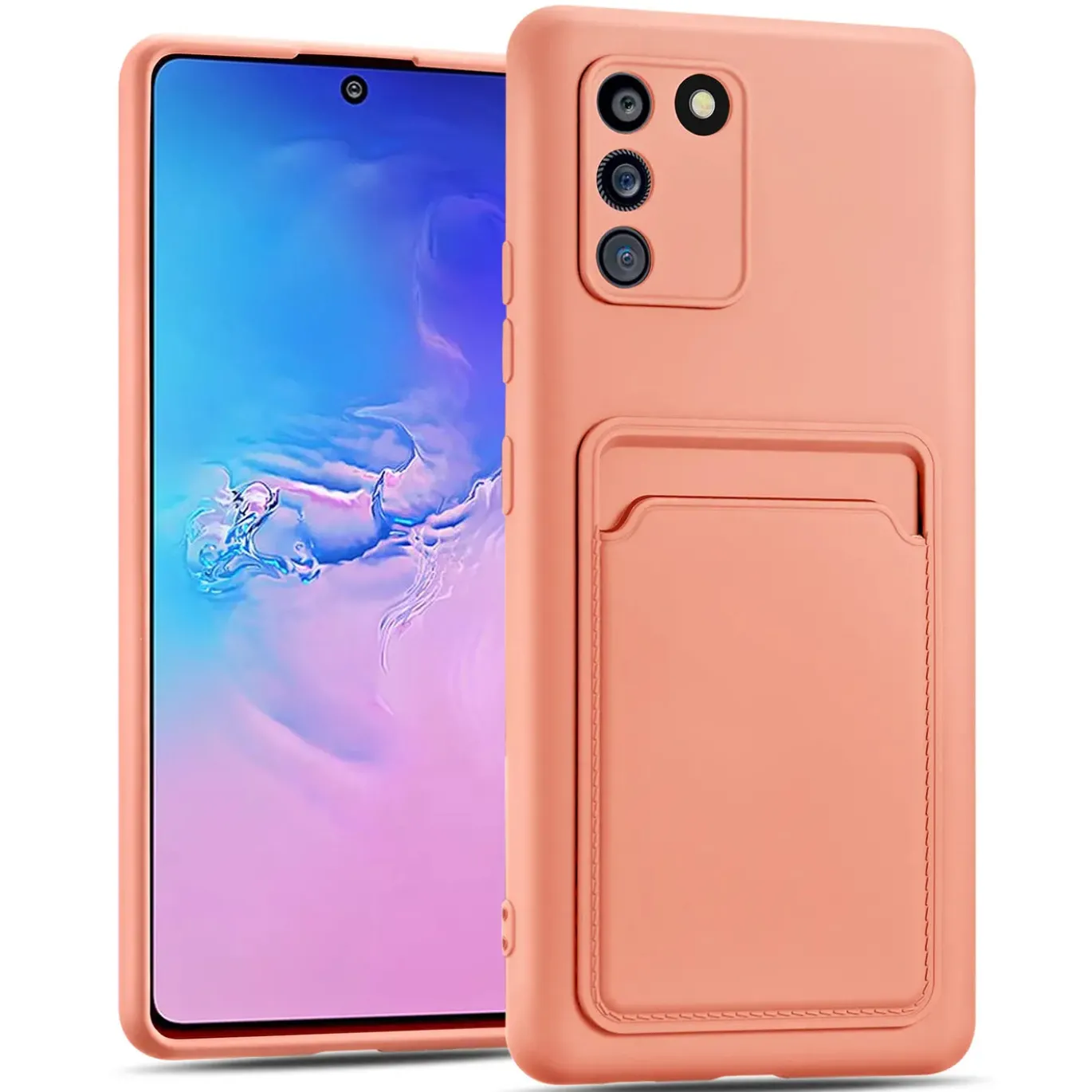 Samsung Galaxy S10 Lite - Silikonhülle mit Kartenfach & Kameraschutz