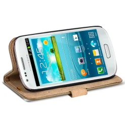 Samsung Galaxy S3 Mini - Retro Klapphülle mit Karten- & Geldfach