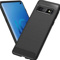 Samsung Galaxy S10 Plus - Carbon Case Hülle, stoßfest