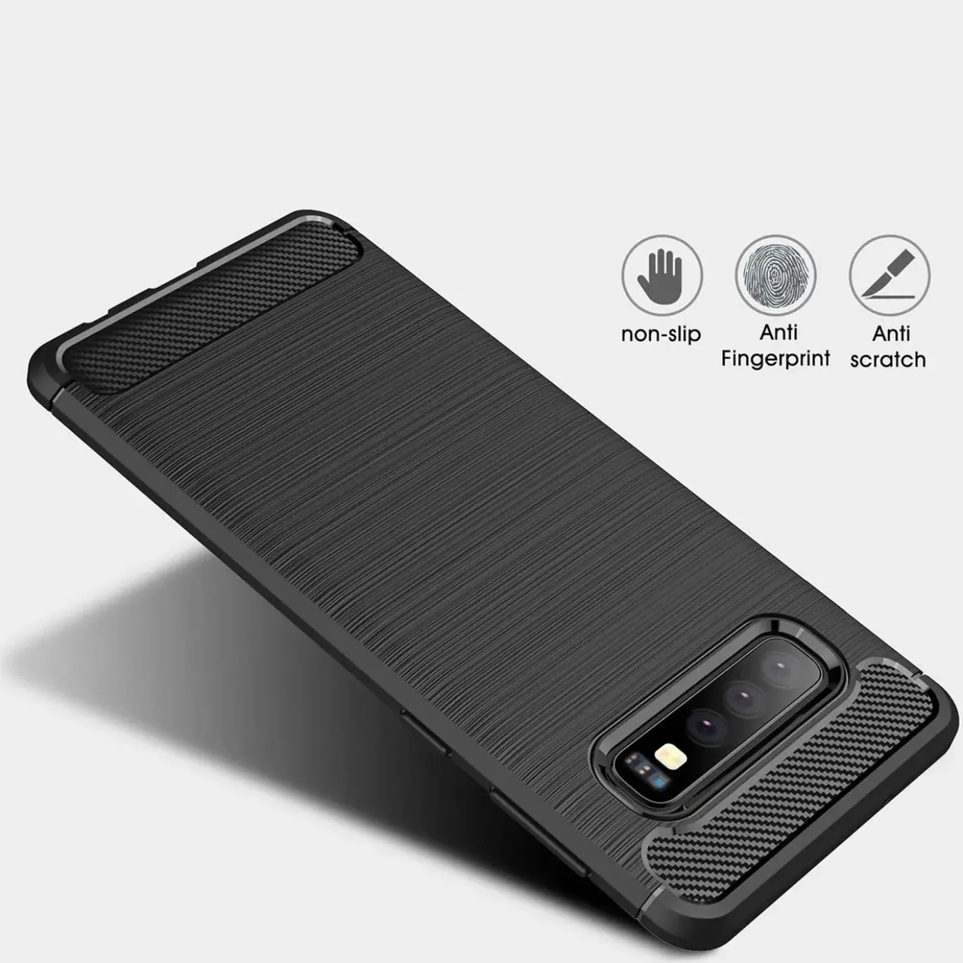 Samsung Galaxy S10 Plus - Carbon Case Hülle, stoßfest