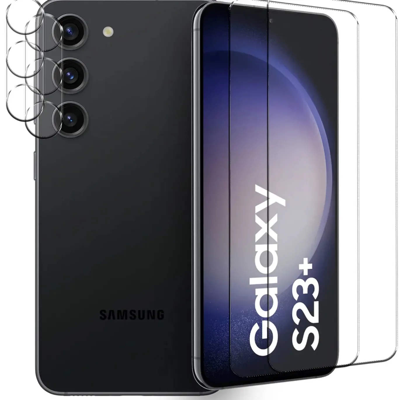 Samsung Galaxy S23 Plus - 9H Displayschutzfolie 2x Display & Kamera