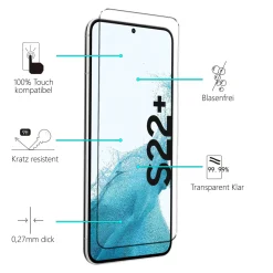 Samsung Galaxy S22 Plus - 9H Displayschutzfolie 2x Display & Kamera