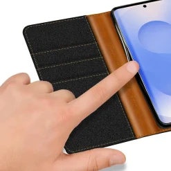 Samsung Galaxy S25 Plus - Jeanslook Klapphülle mit Kartenfach