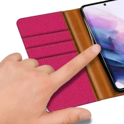 Samsung Galaxy S21 Plus - Jeanslook Klapphülle mit Kartenfach