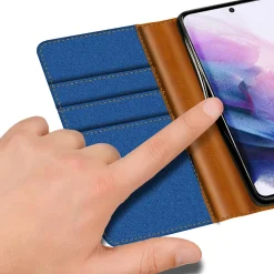 Samsung Galaxy S21 Plus - Jeanslook Klapphülle mit Kartenfach