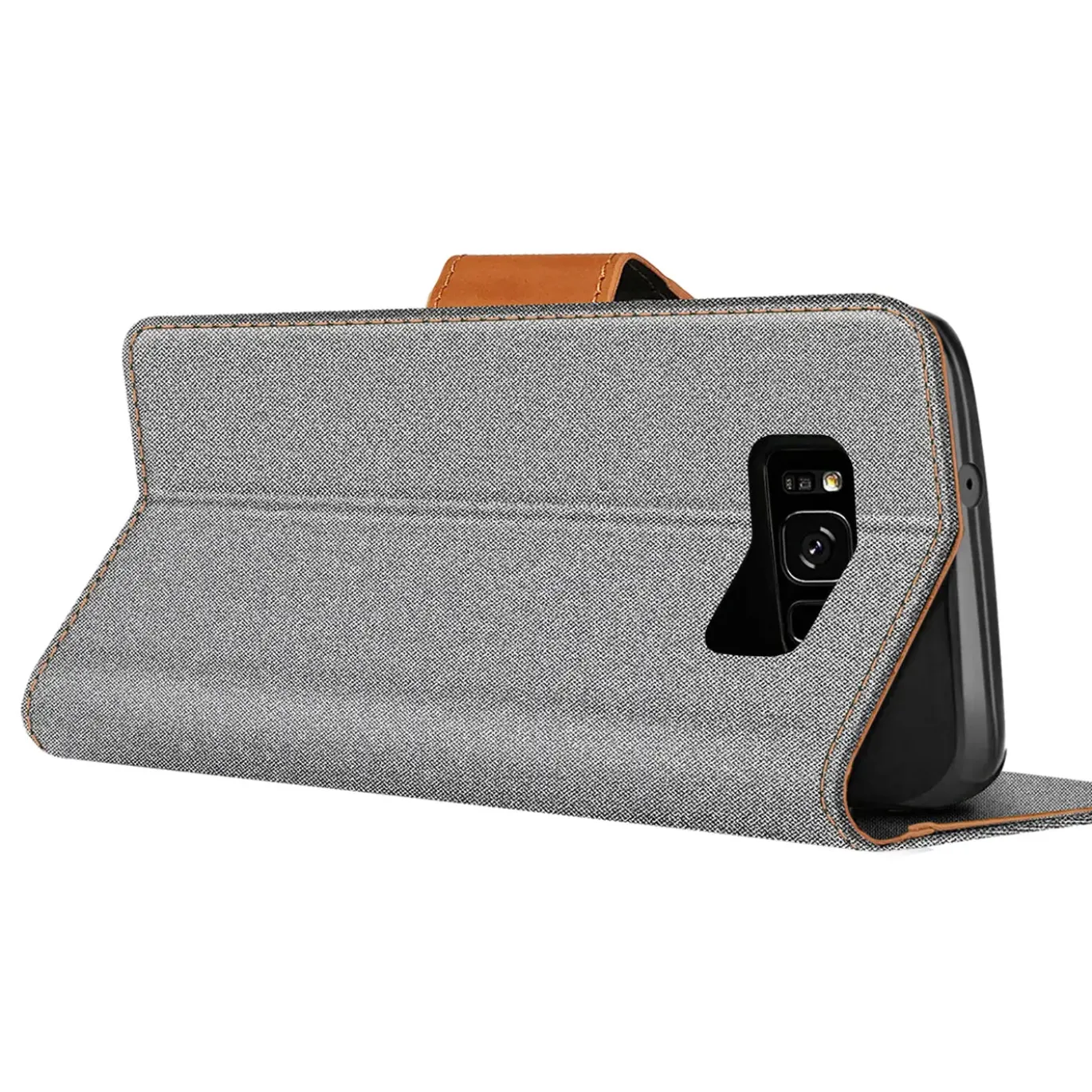 Samsung Galaxy S8 Plus - Jeanslook Klapphülle mit Kartenfach
