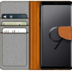 Samsung Galaxy S9 Plus - Jeanslook Klapphülle mit Kartenfach
