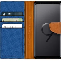 Samsung Galaxy S9 Plus - Jeanslook Klapphülle mit Kartenfach