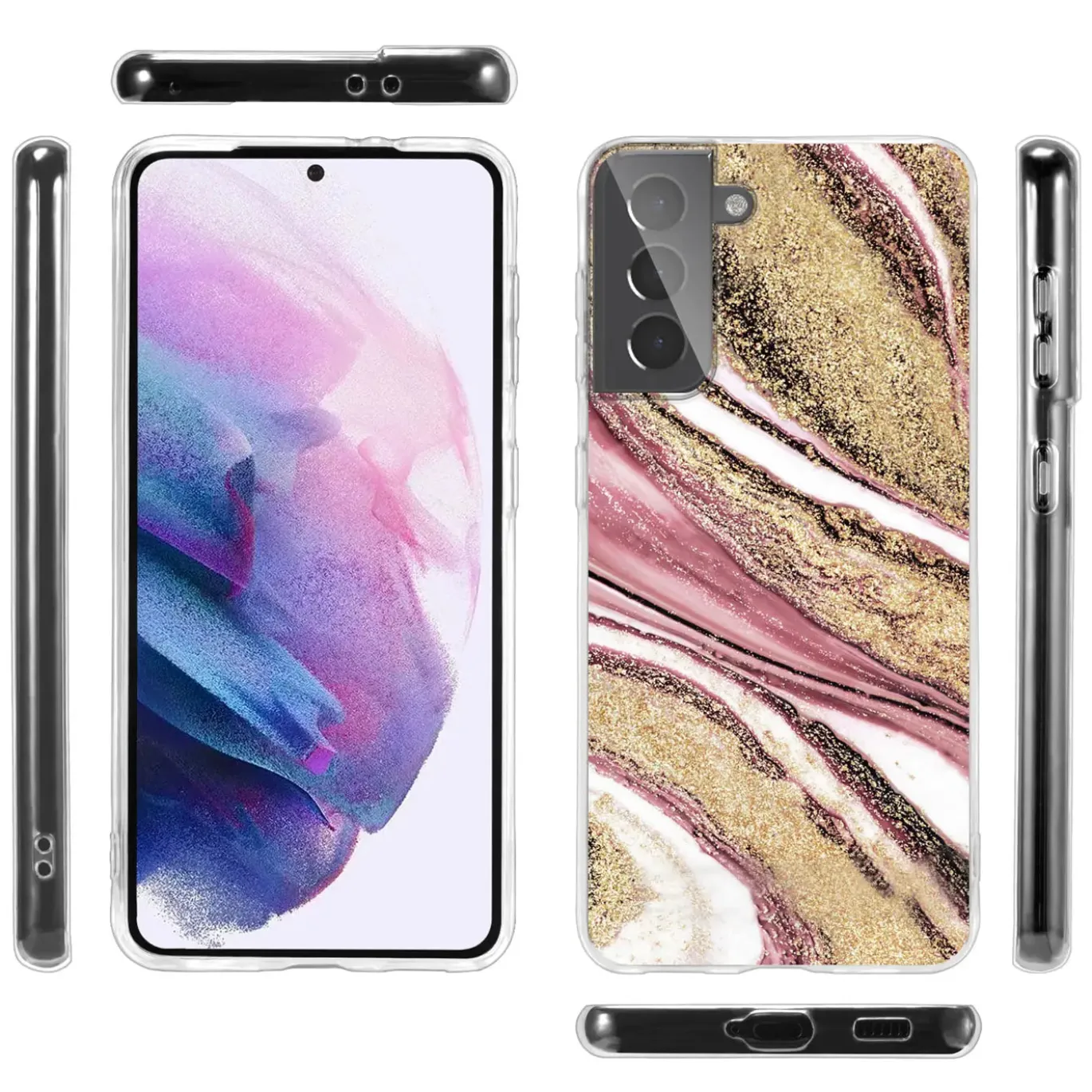Samsung Galaxy S22 Plus - Marmor & Sand Design Hülle