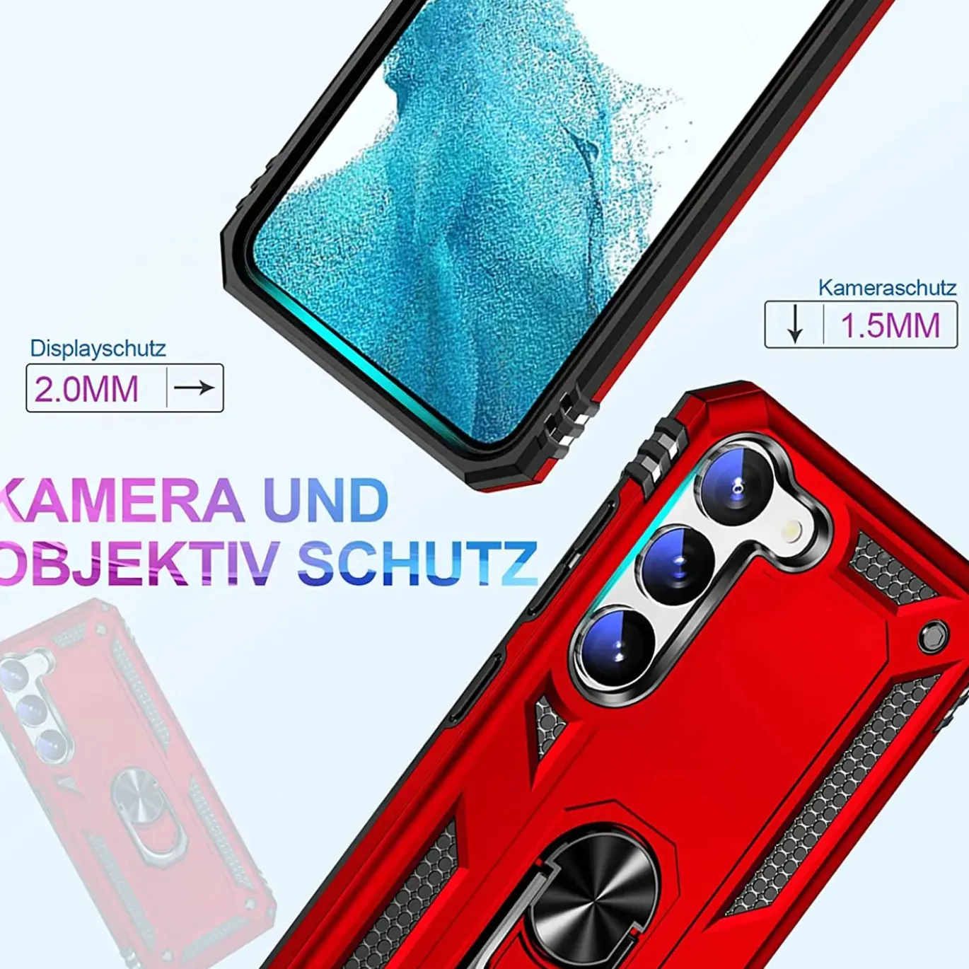 Samsung Galaxy S23 Plus - Outdoor Hardcase mit Ringhalter