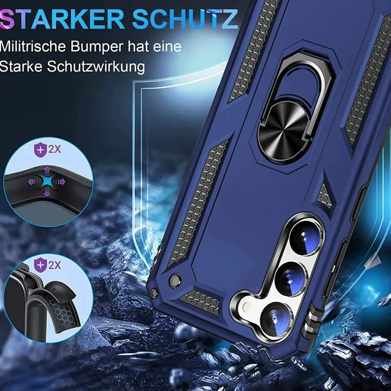 Samsung Galaxy S23 Plus - Outdoor Hardcase mit Ringhalter