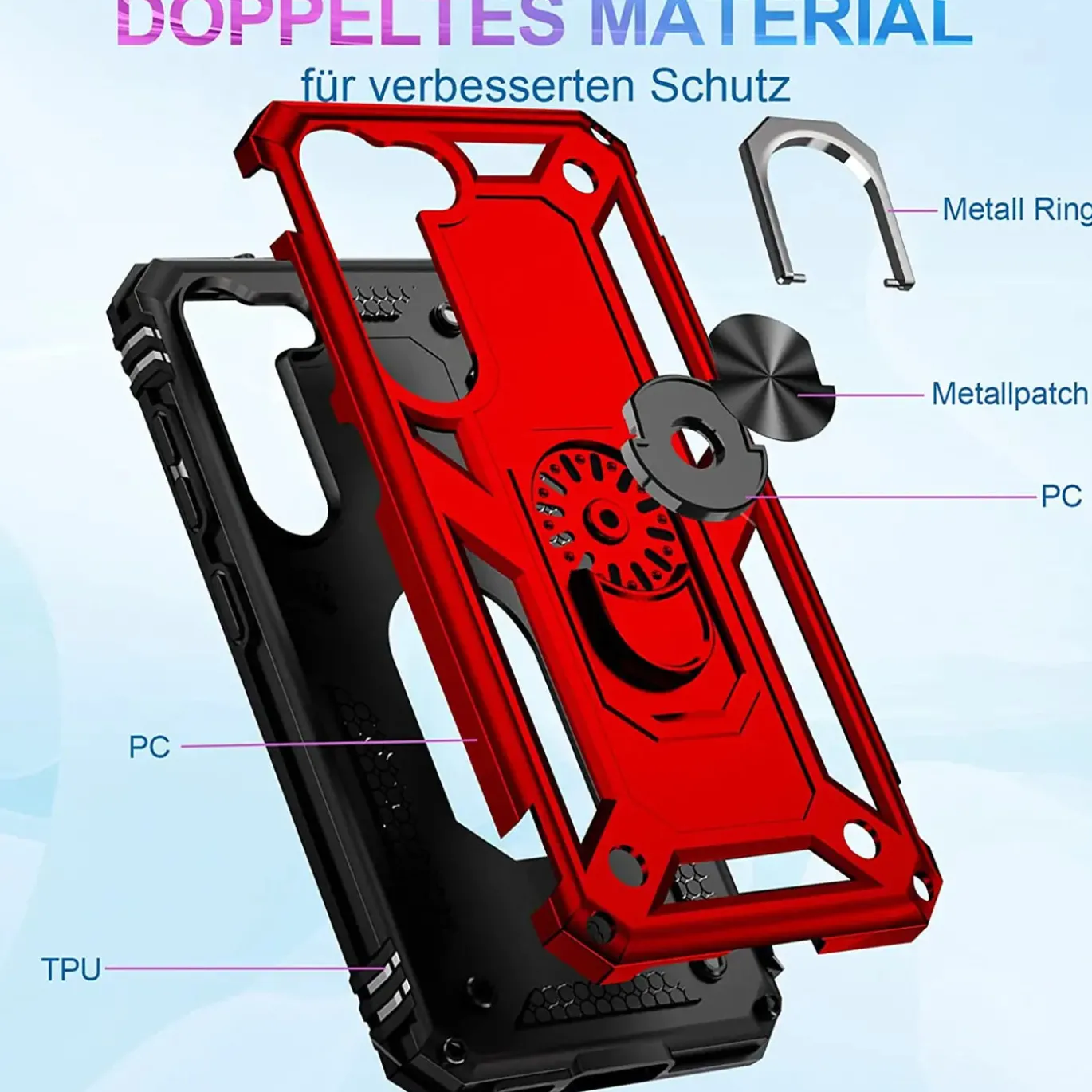 Samsung Galaxy S23 Plus - Outdoor Hardcase mit Ringhalter