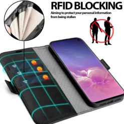 Samsung Galaxy S10 Plus - Robuste Klapphülle mit RFID Block