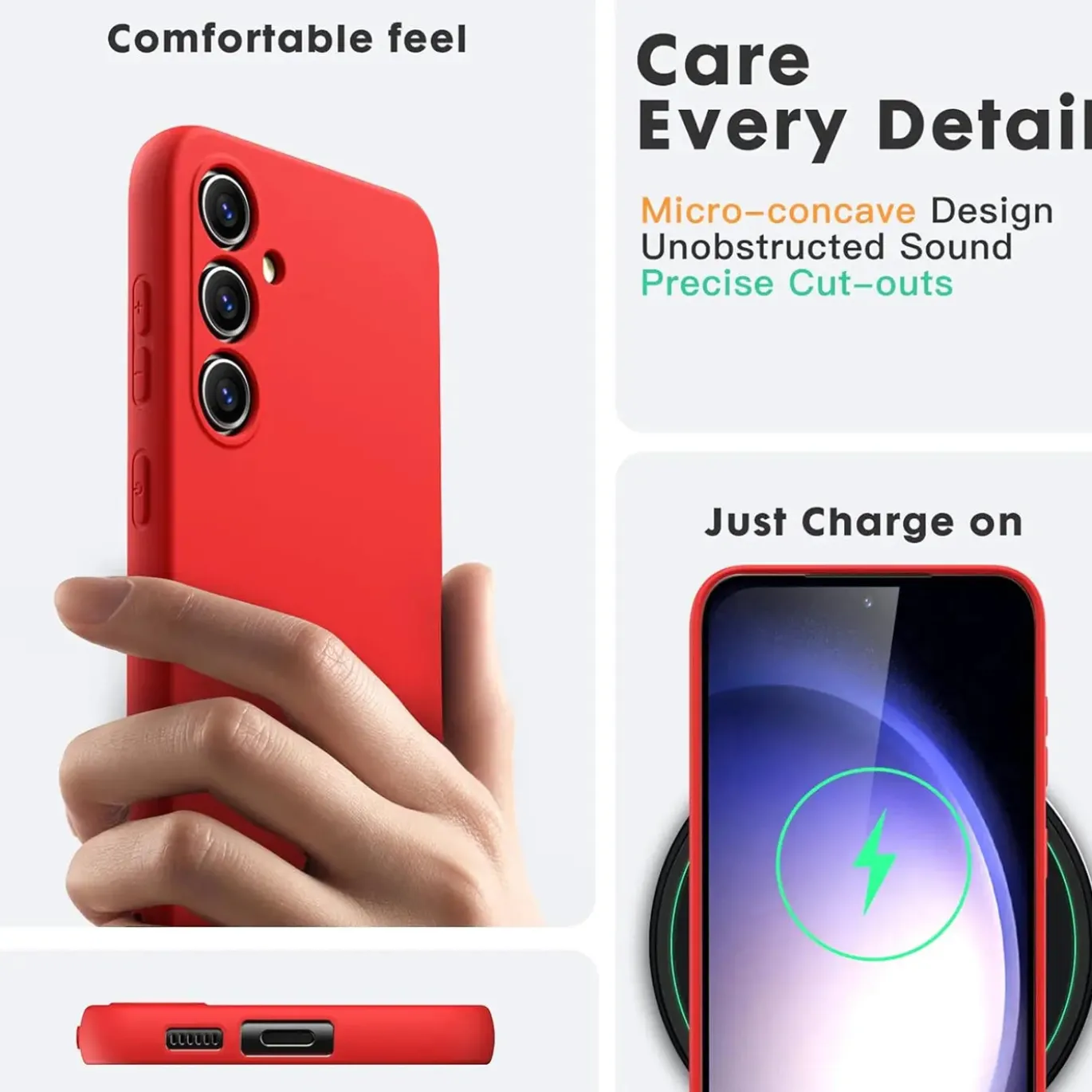 Samsung Galaxy S24 Plus - Silikon Case mit Mikrofaser-Innenseite