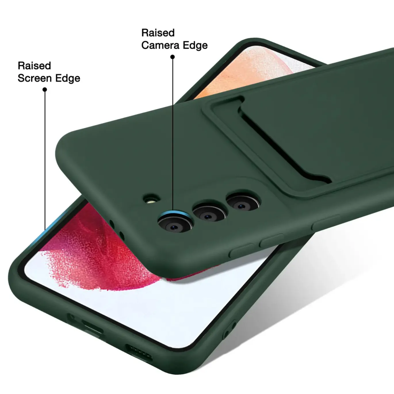 Samsung Galaxy S21 Plus - Silikonhülle mit Kartenfach & Kameraschutz
