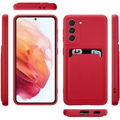Samsung Galaxy S21 Plus - Silikonhülle mit Kartenfach & Kameraschutz