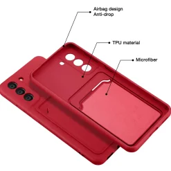 Samsung Galaxy S21 Plus - Silikonhülle mit Kartenfach & Kameraschutz