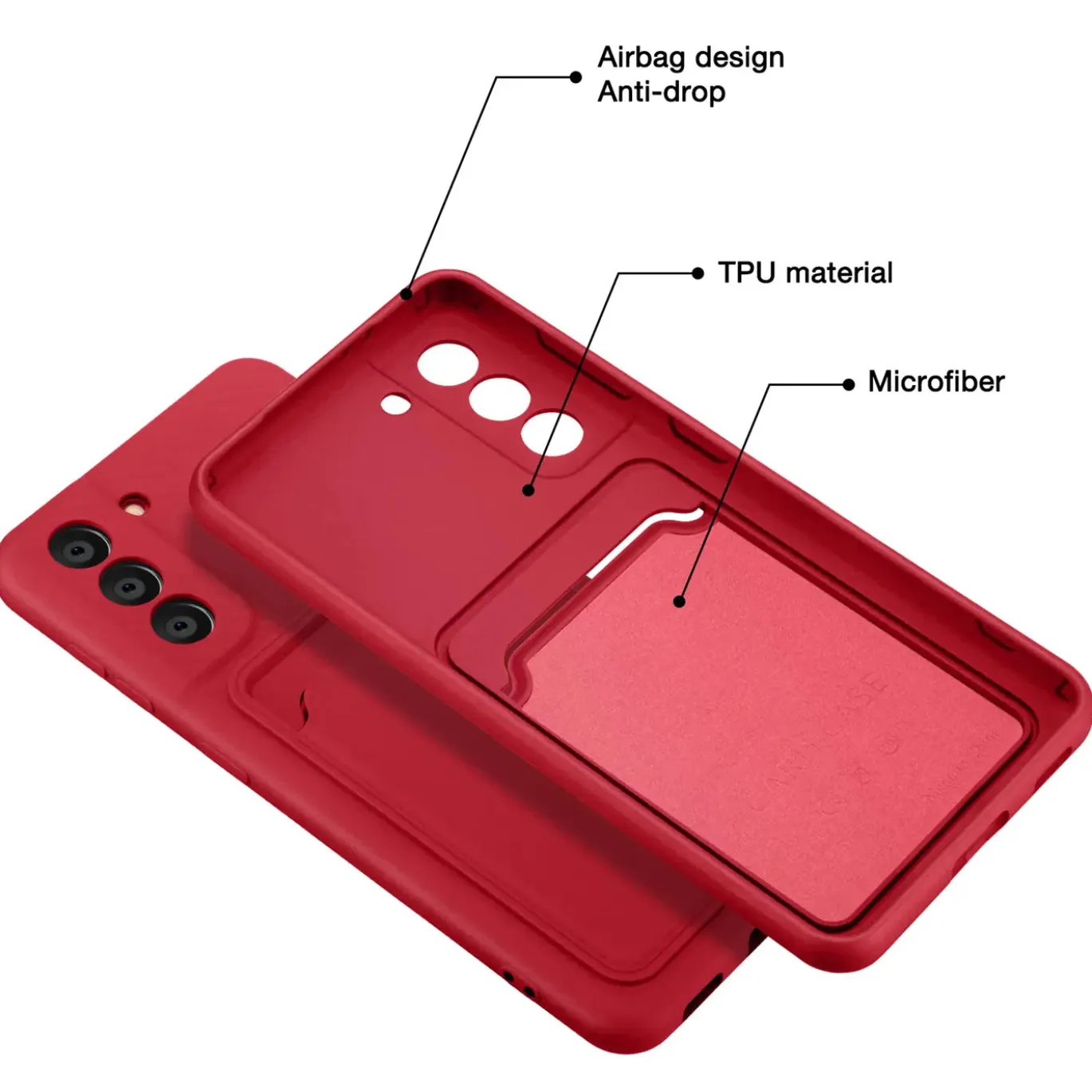 Samsung Galaxy S21 Plus - Silikonhülle mit Kartenfach & Kameraschutz