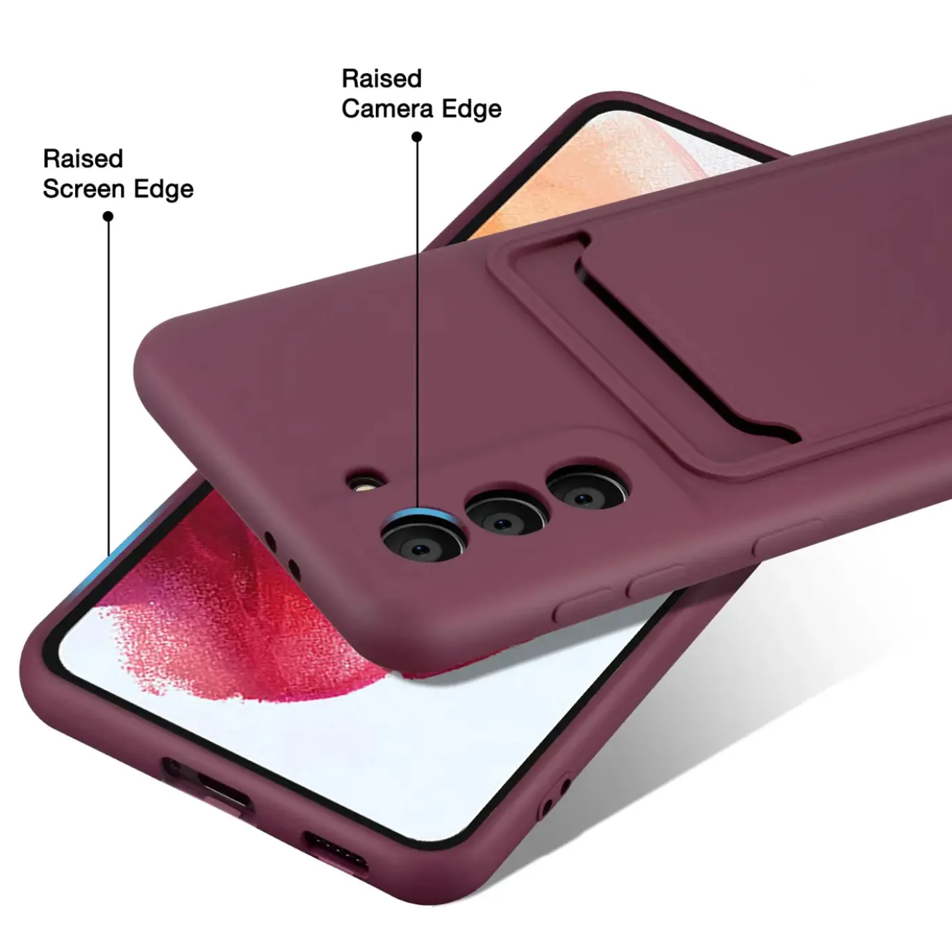 Samsung Galaxy S21 Plus - Silikonhülle mit Kartenfach & Kameraschutz