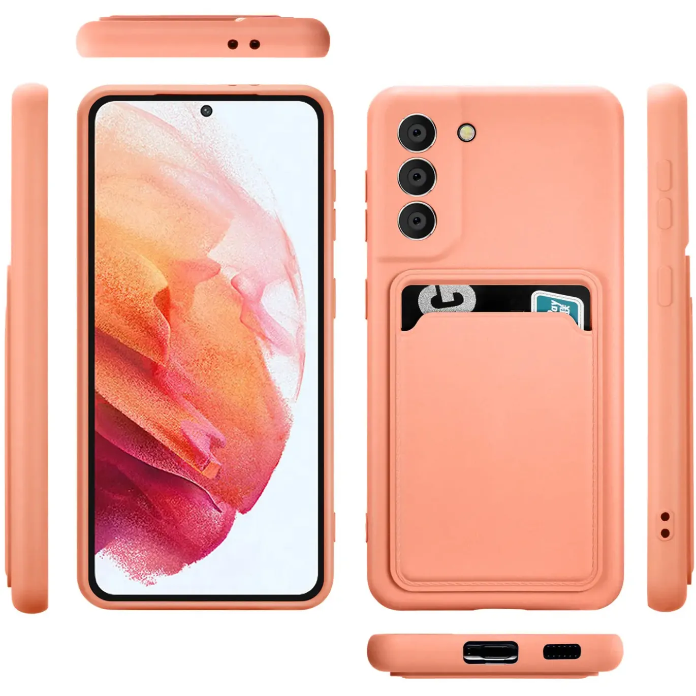 Samsung Galaxy S21 Plus - Silikonhülle mit Kartenfach & Kameraschutz