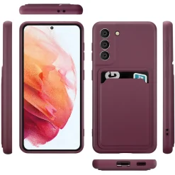 Samsung Galaxy S21 Plus - Silikonhülle mit Kartenfach & Kameraschutz