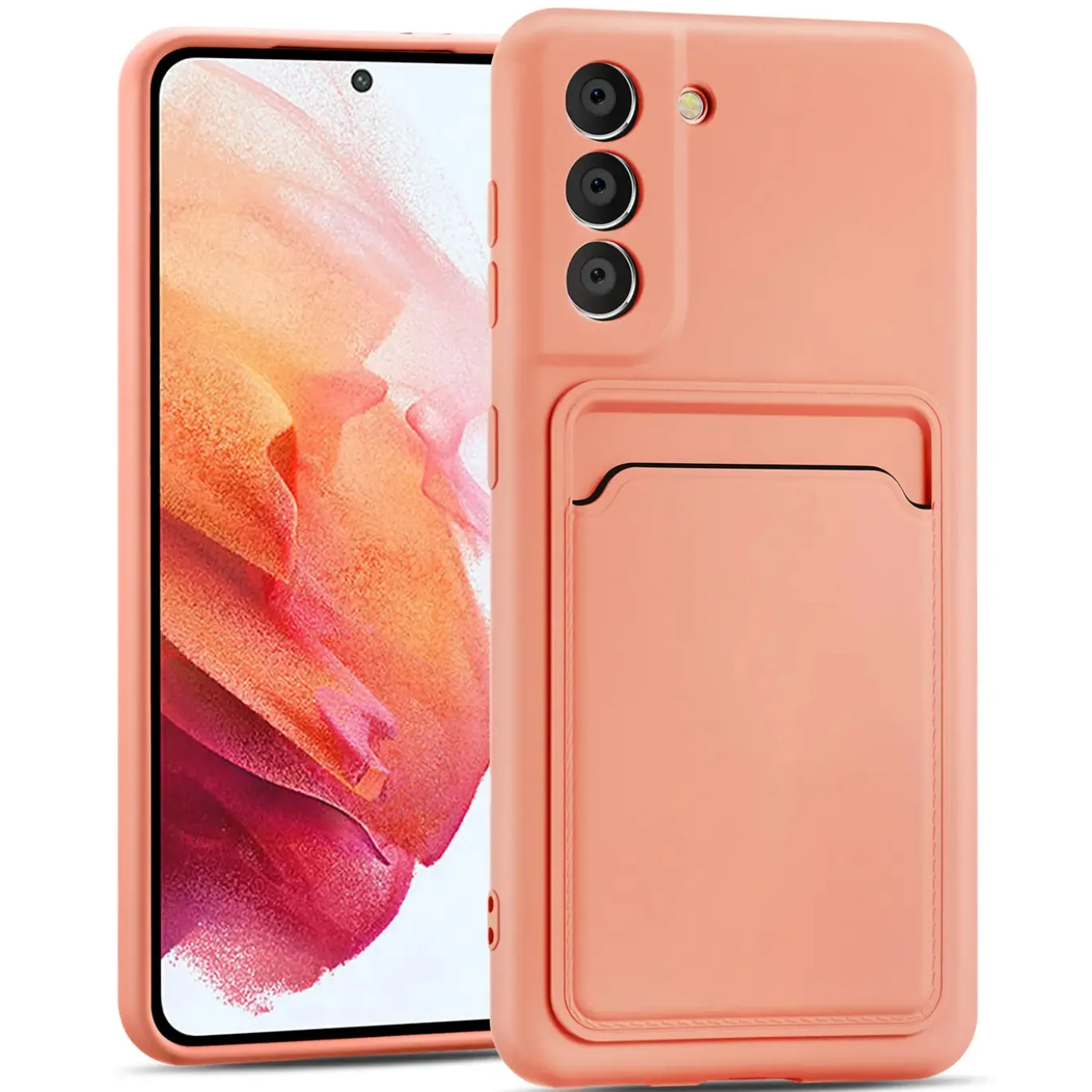 Samsung Galaxy S21 Plus - Silikonhülle mit Kartenfach & Kameraschutz