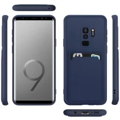 Samsung Galaxy S9 Plus - Silikonhülle mit Kartenfach & Kameraschutz