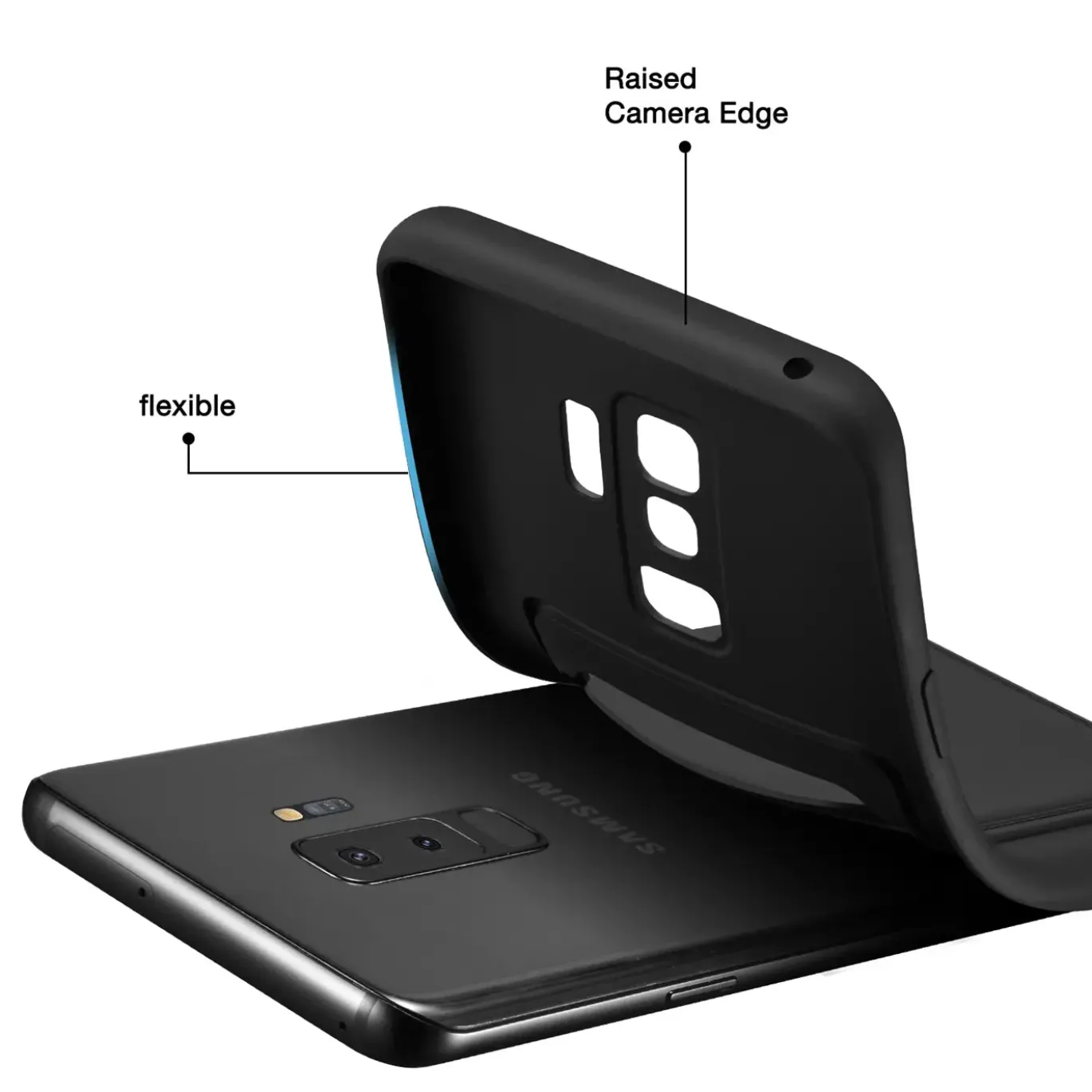 Samsung Galaxy S9 Plus - Silikonhülle mit Kartenfach & Kameraschutz