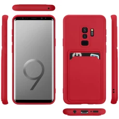 Samsung Galaxy S9 Plus - Silikonhülle mit Kartenfach & Kameraschutz