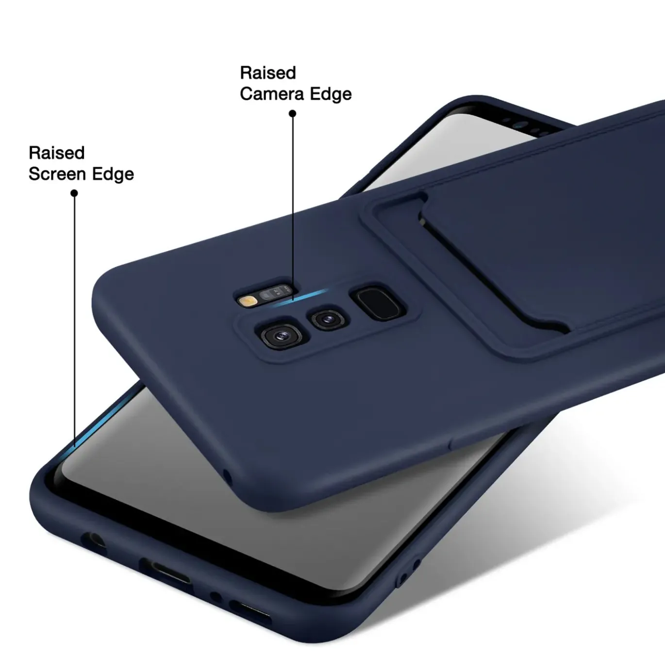 Samsung Galaxy S9 Plus - Silikonhülle mit Kartenfach & Kameraschutz