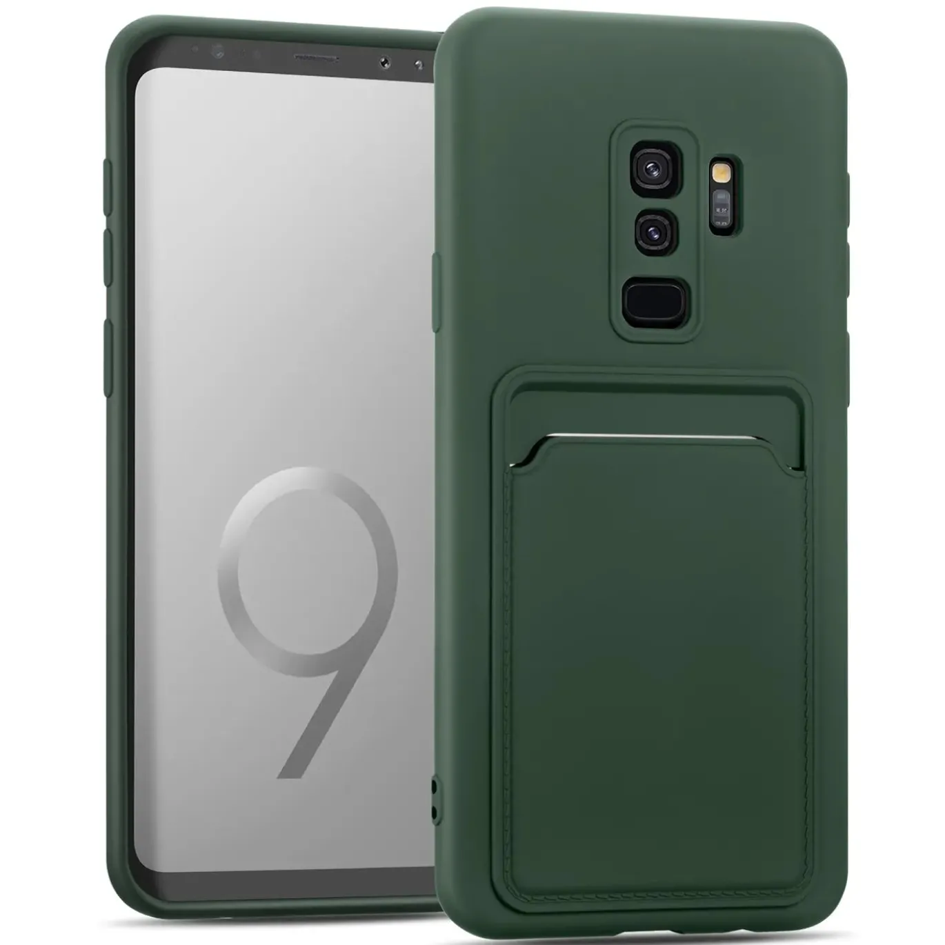 Samsung Galaxy S9 Plus - Silikonhülle mit Kartenfach & Kameraschutz