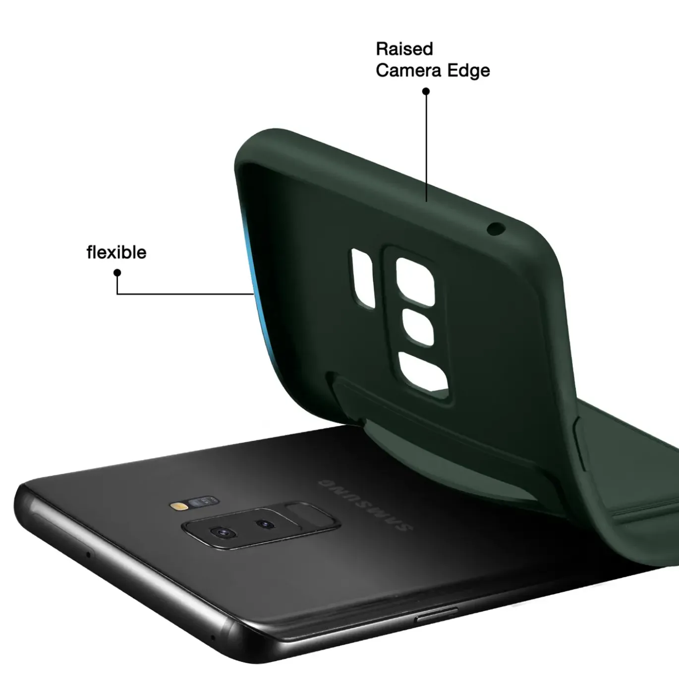 Samsung Galaxy S9 Plus - Silikonhülle mit Kartenfach & Kameraschutz