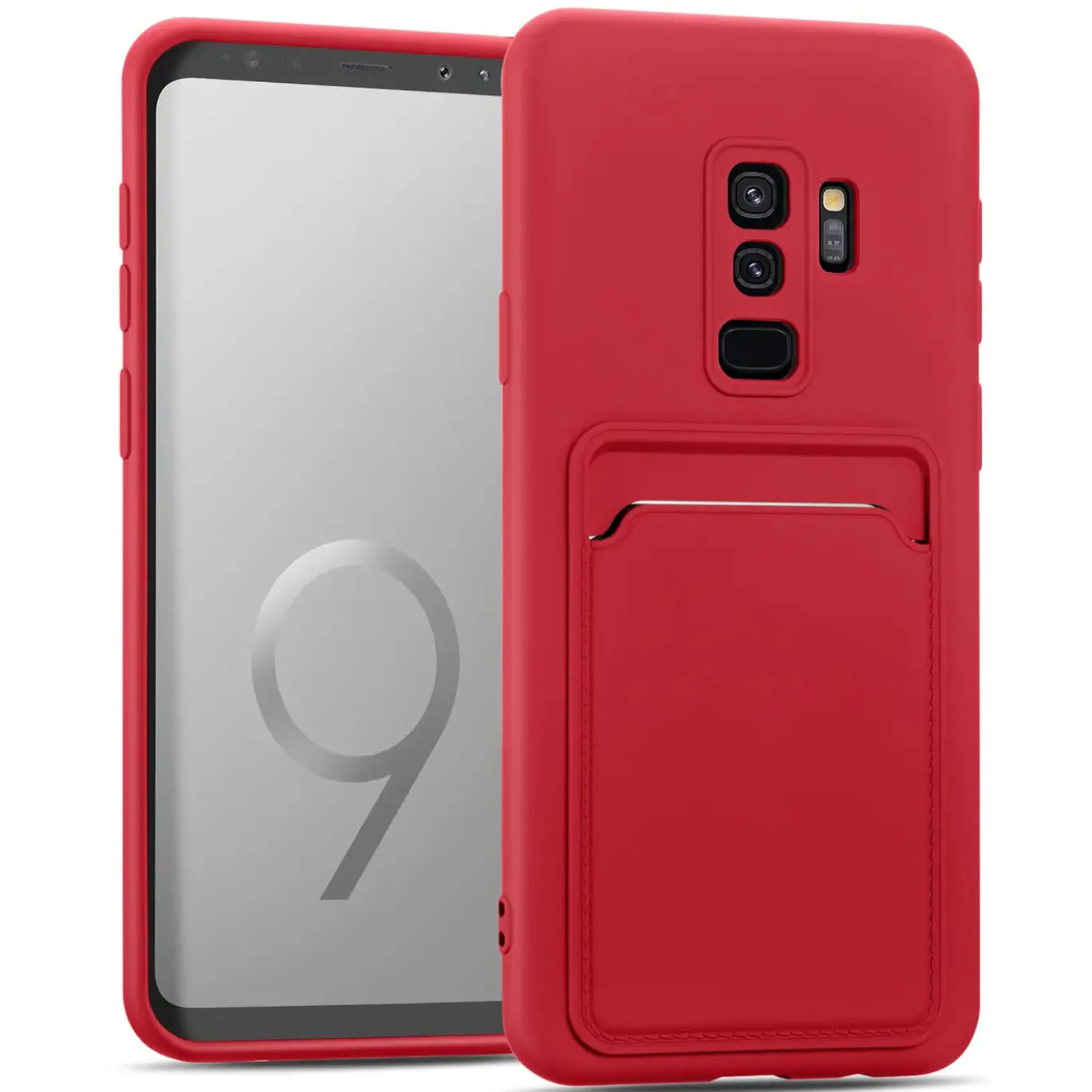 Samsung Galaxy S9 Plus - Silikonhülle mit Kartenfach & Kameraschutz