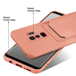 Samsung Galaxy S9 Plus - Silikonhülle mit Kartenfach & Kameraschutz
