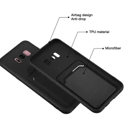 Samsung Galaxy S8 Plus - Silikonhülle mit Kartenfach & Kameraschutz