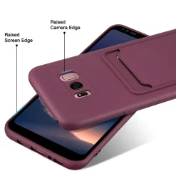 Samsung Galaxy S8 Plus - Silikonhülle mit Kartenfach & Kameraschutz